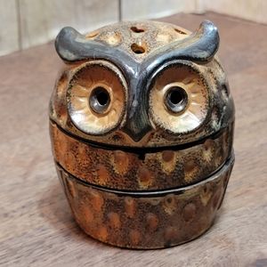 Vintage ceramic owl 3pc Incense burner/trinket box.